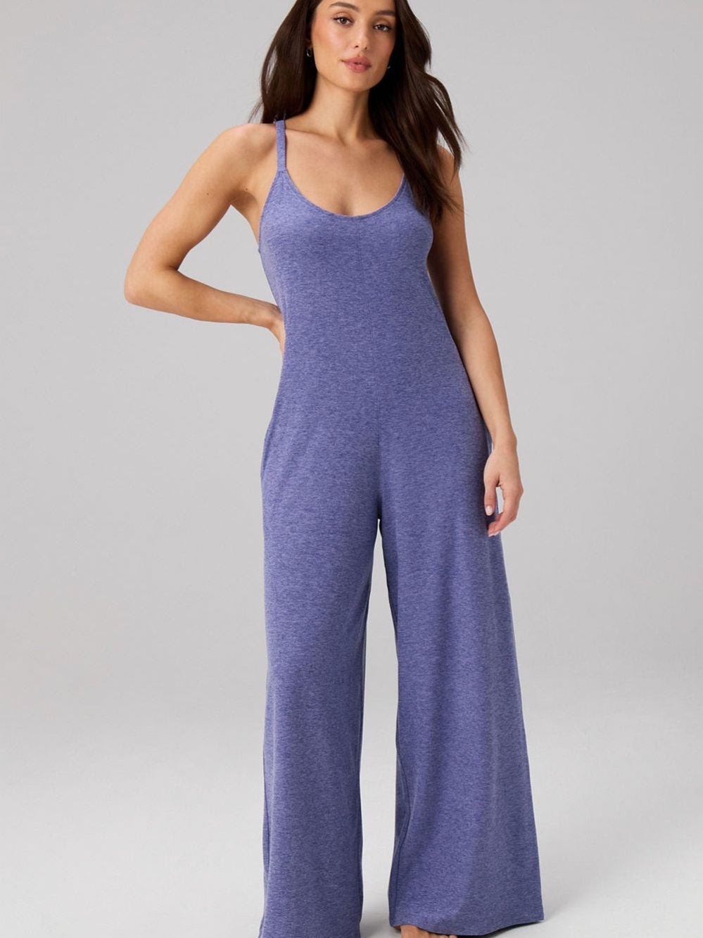 Fabletics Purple Wide-Leg Lounge Jumpsuit
